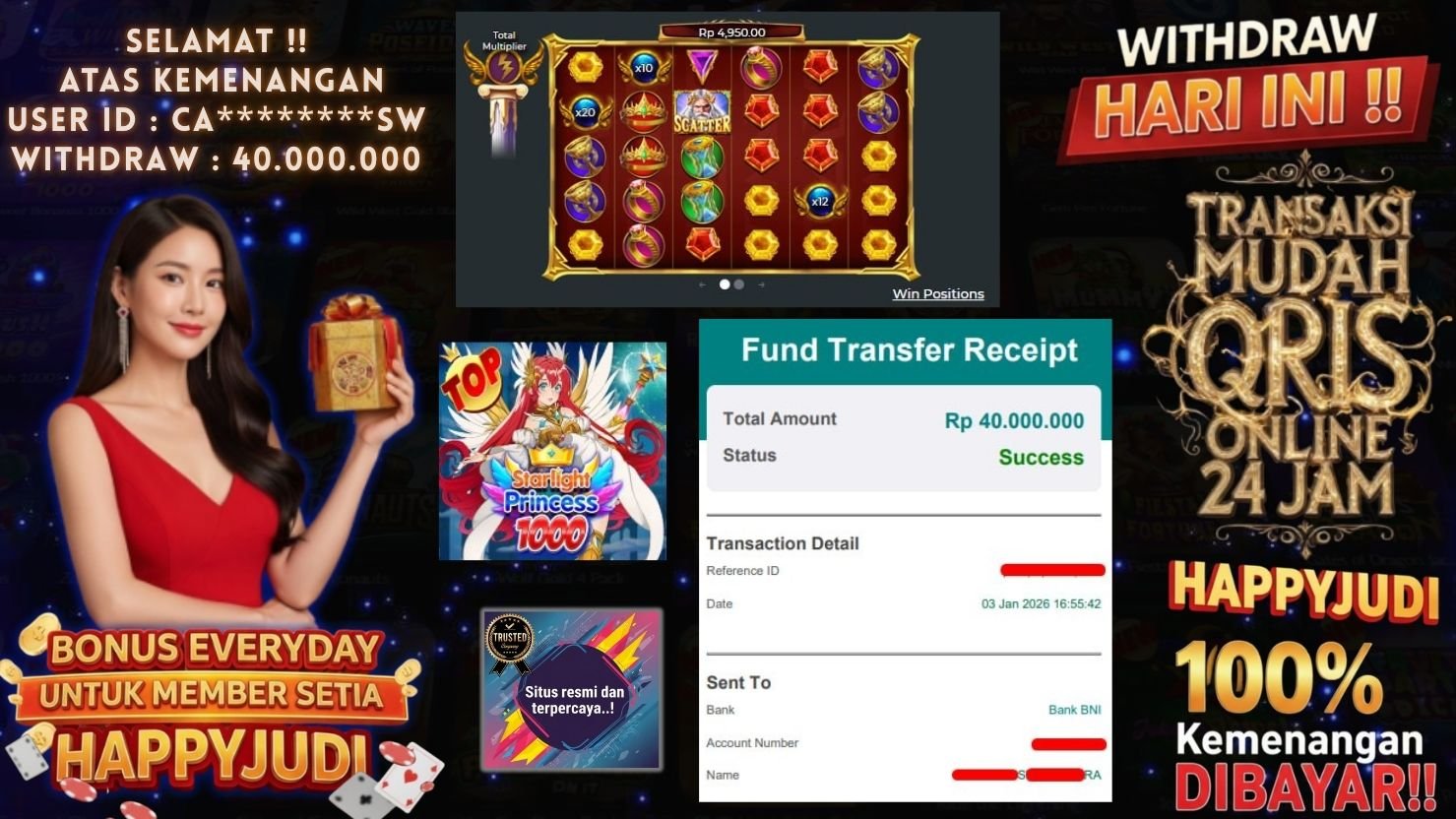 HAPPYJUDI JACKPOT SLOT GATES OF OLYMPUS SUPER SCATTER